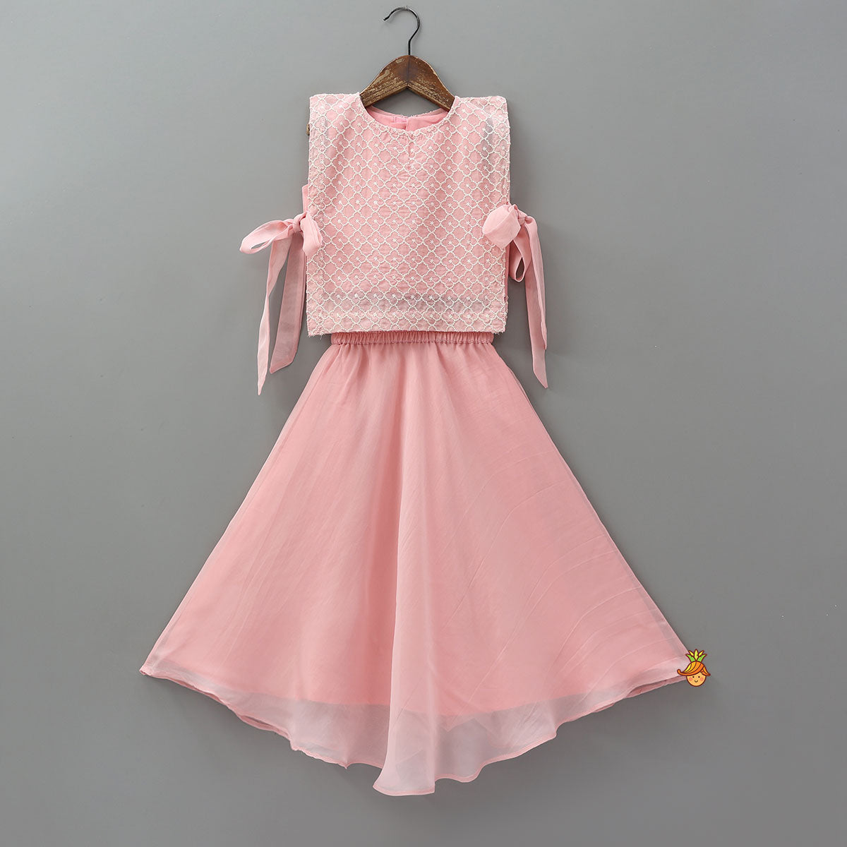 Stylish Embroidered Top And Lehenga