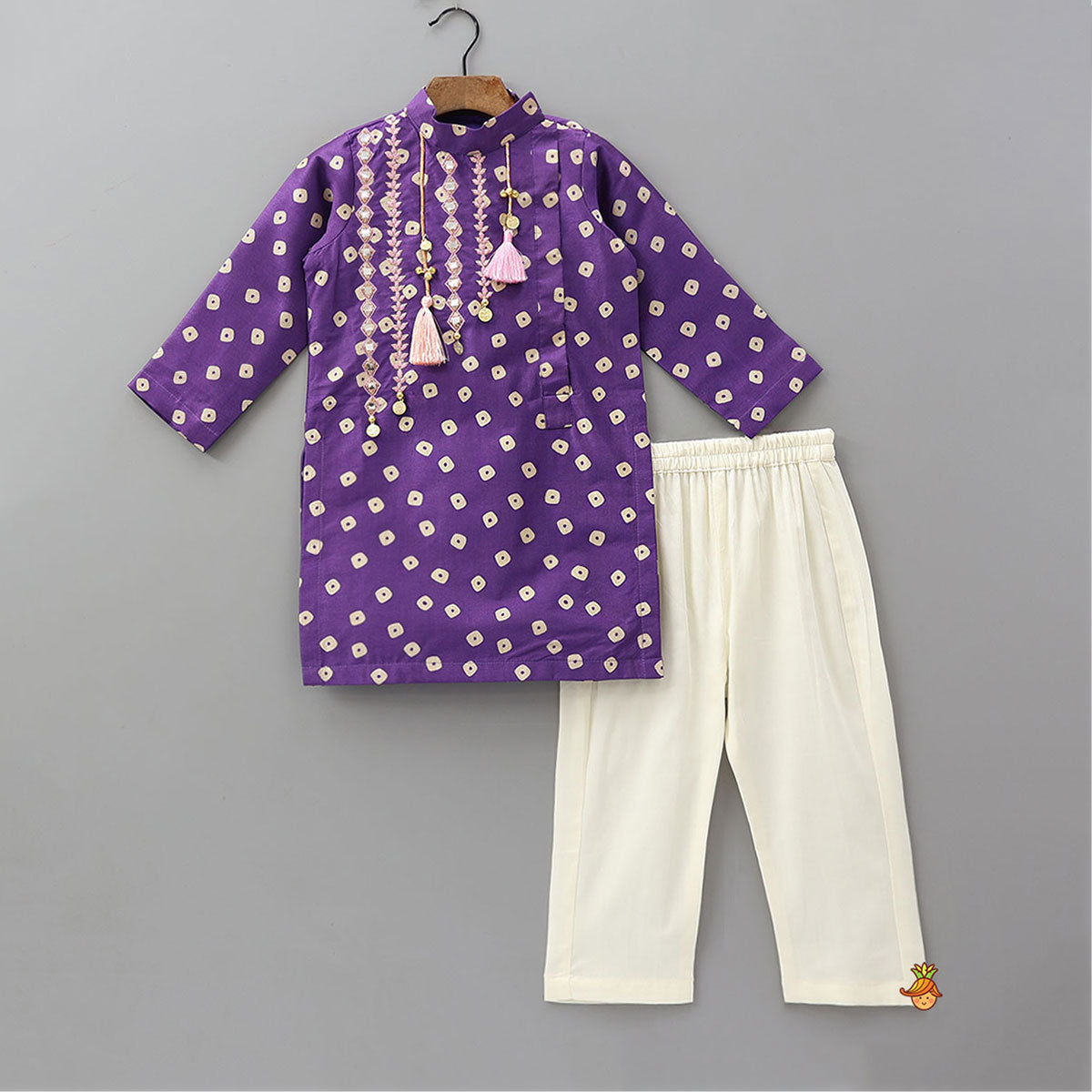 Festive Bandhani Printed Kurta And Pyjama