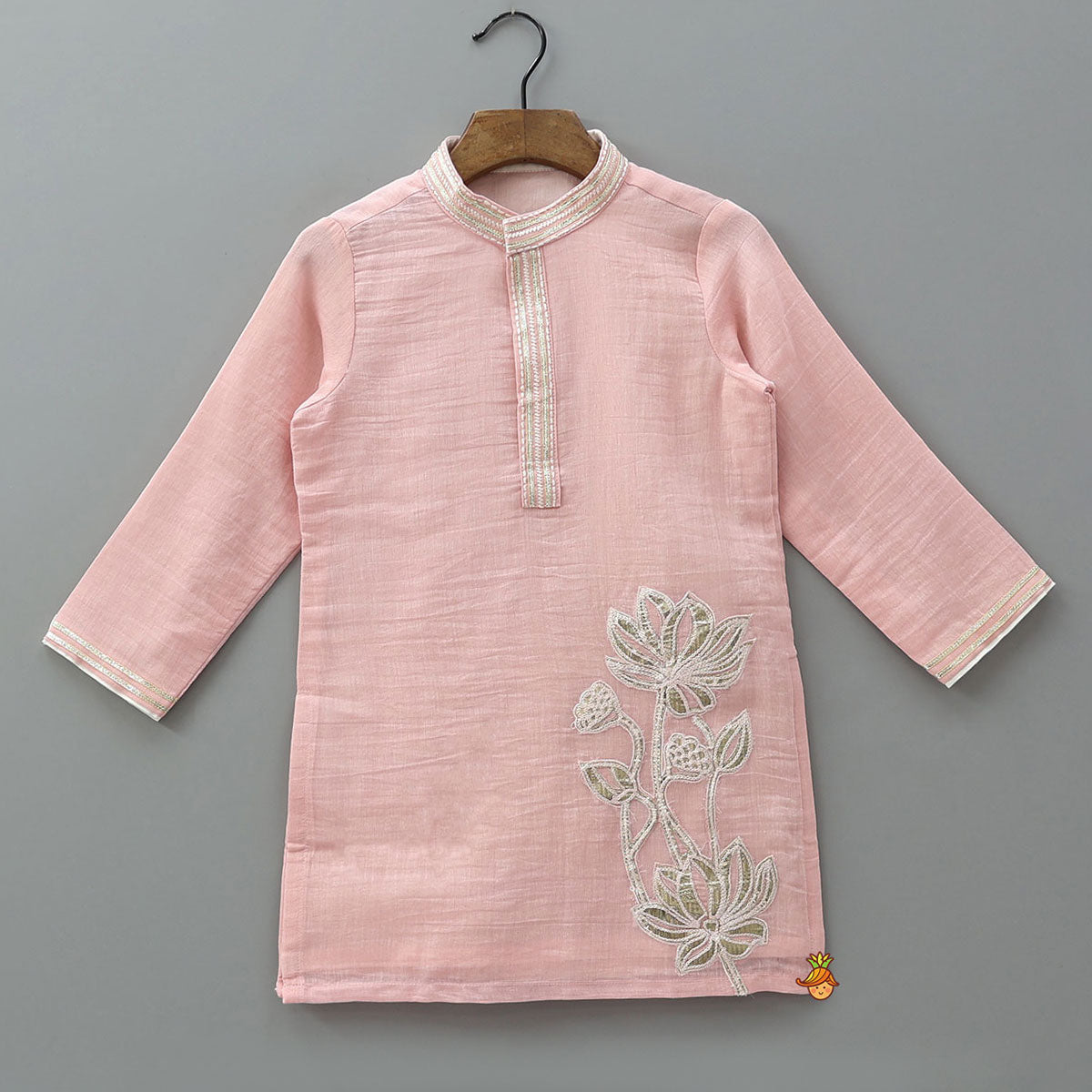 Embroidered Front Placket Traditional Kurta And Pyjama