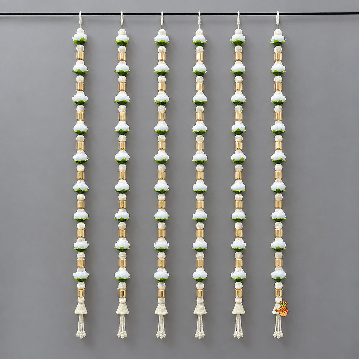 Beautiful Floral And Lace Embellished Festive Latkans - Set Of 12