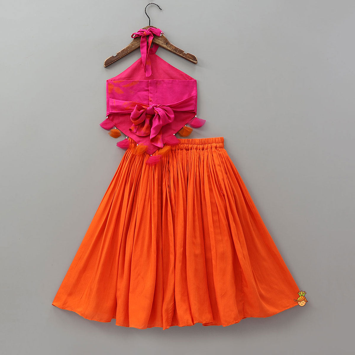 Shibori Printed Stylish Top And Lehenga With Bandana