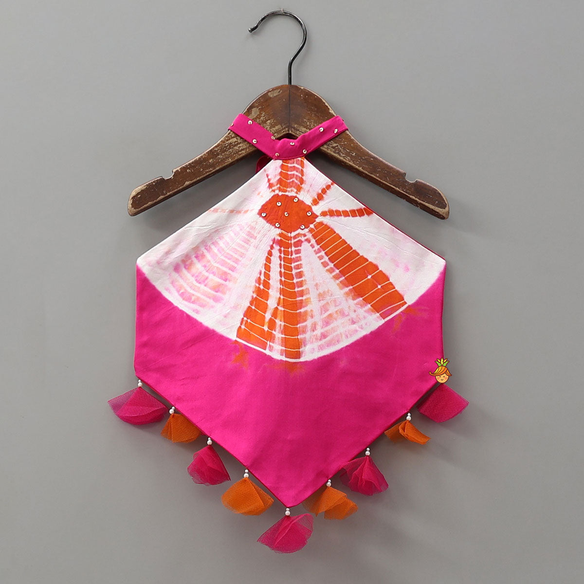 Shibori Printed Stylish Top And Lehenga With Bandana