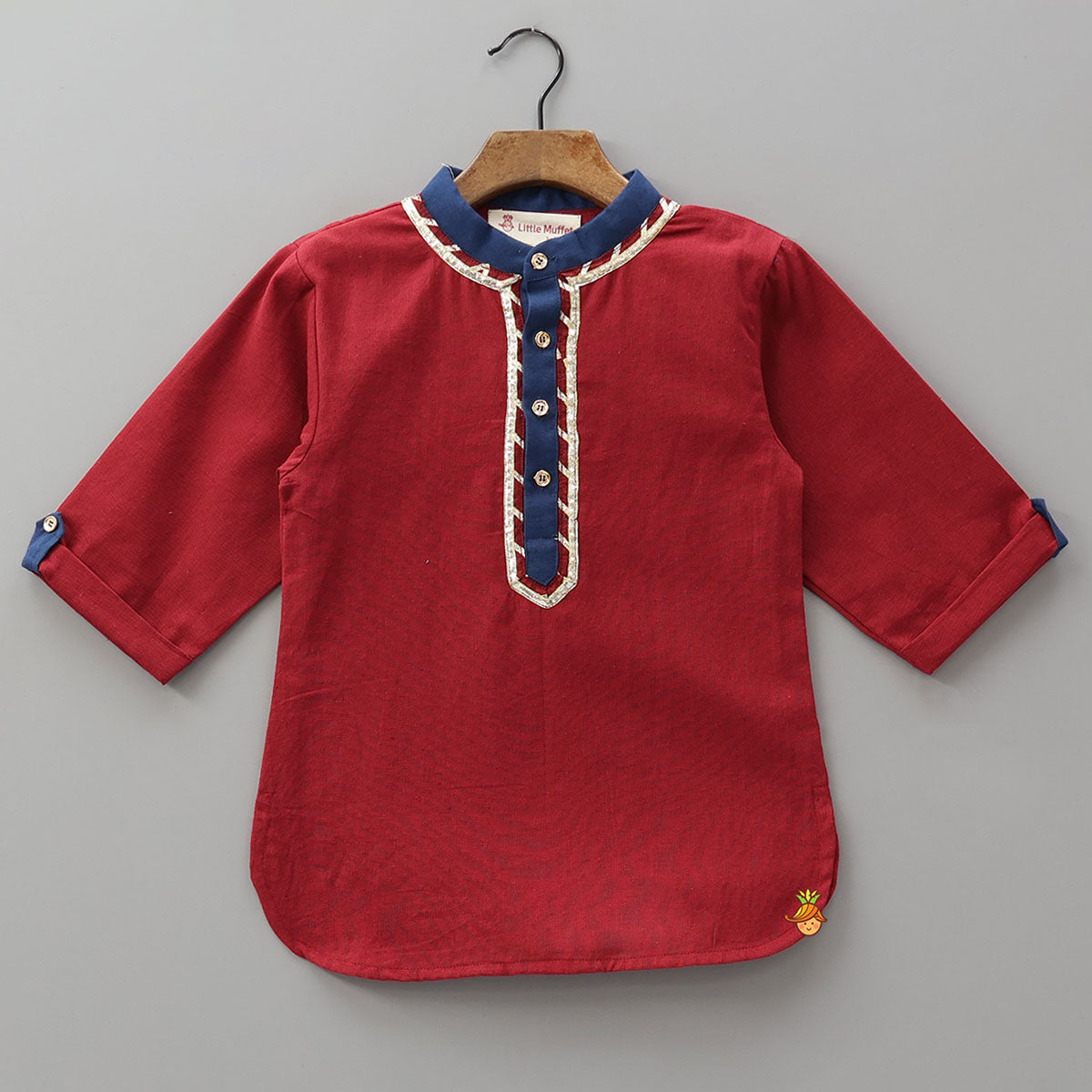 Gota Lace Work Front Placket Kurta And Pyjama