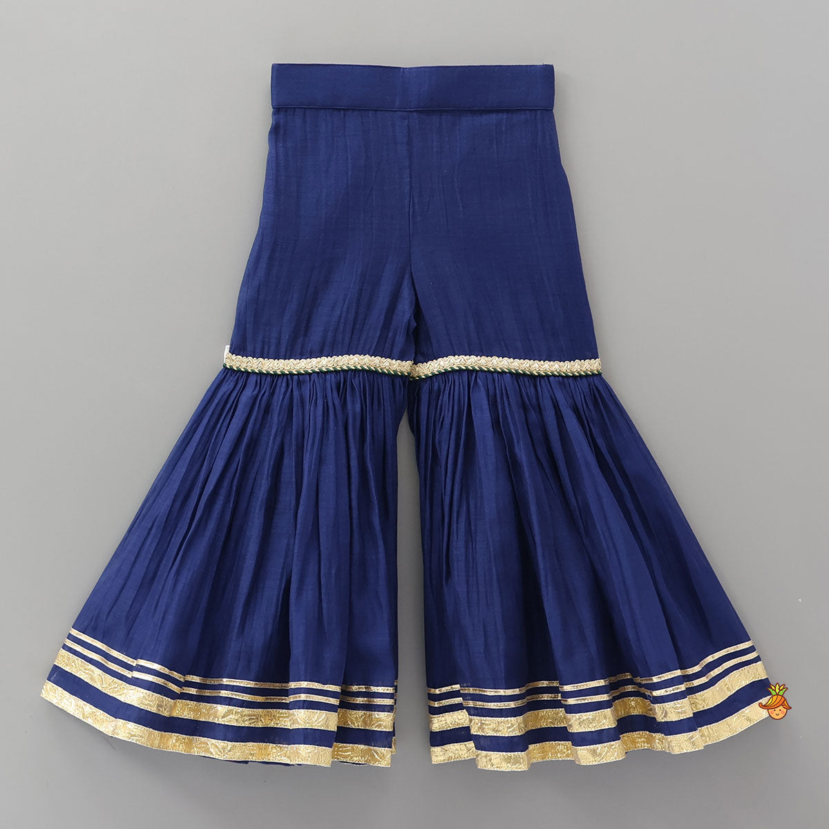 Lace Detailed Curved Hem Elegant Kurti And Sharara With Dupatta