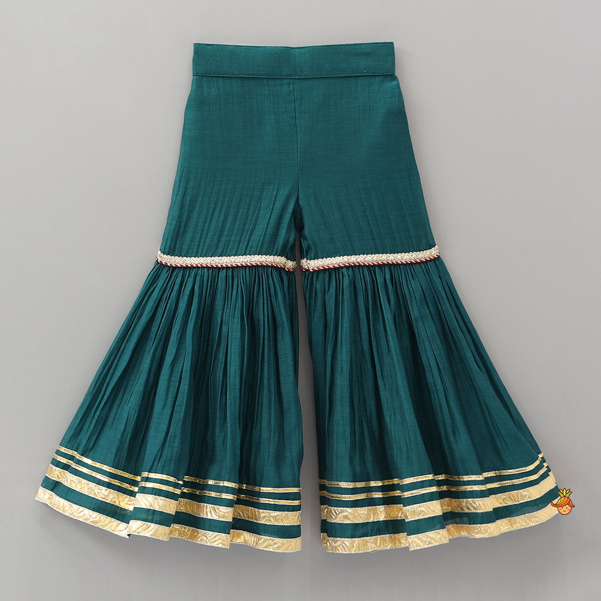 Lace Detailed Beautiful Kurti And Sharara With Dupatta