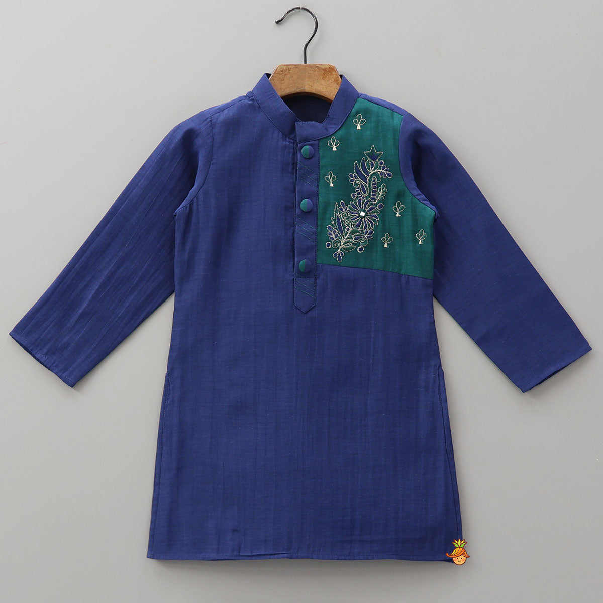 Contrasting Patchwork Kurta And Pyjama