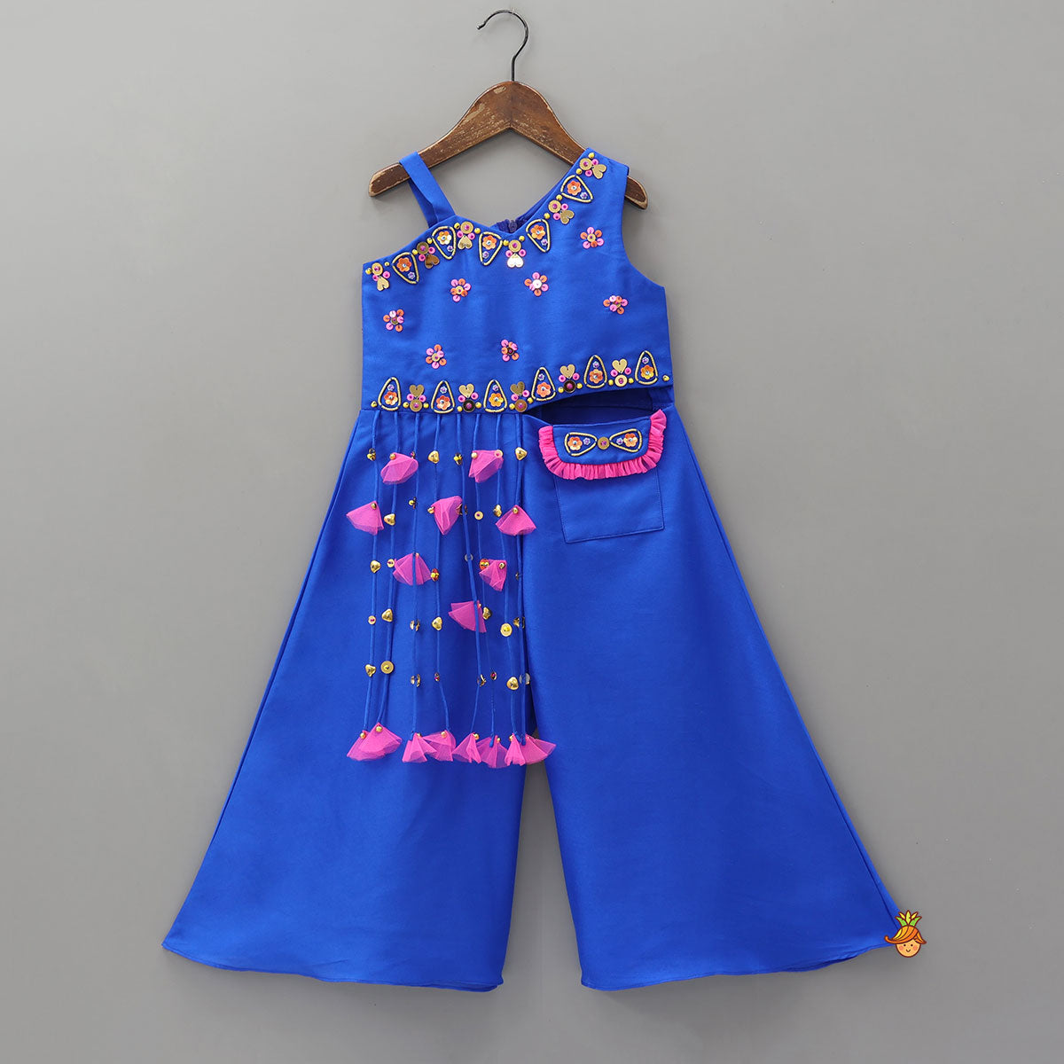 Mirror Work And Tassel-Enhanced Jumpsuit