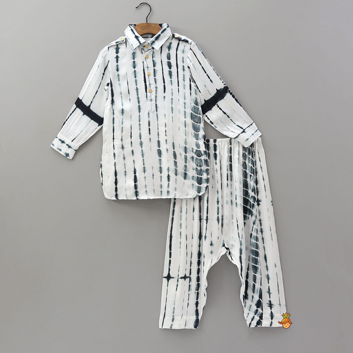 Tie Dye Shibori Printed Kurta And Pathani Style Pant