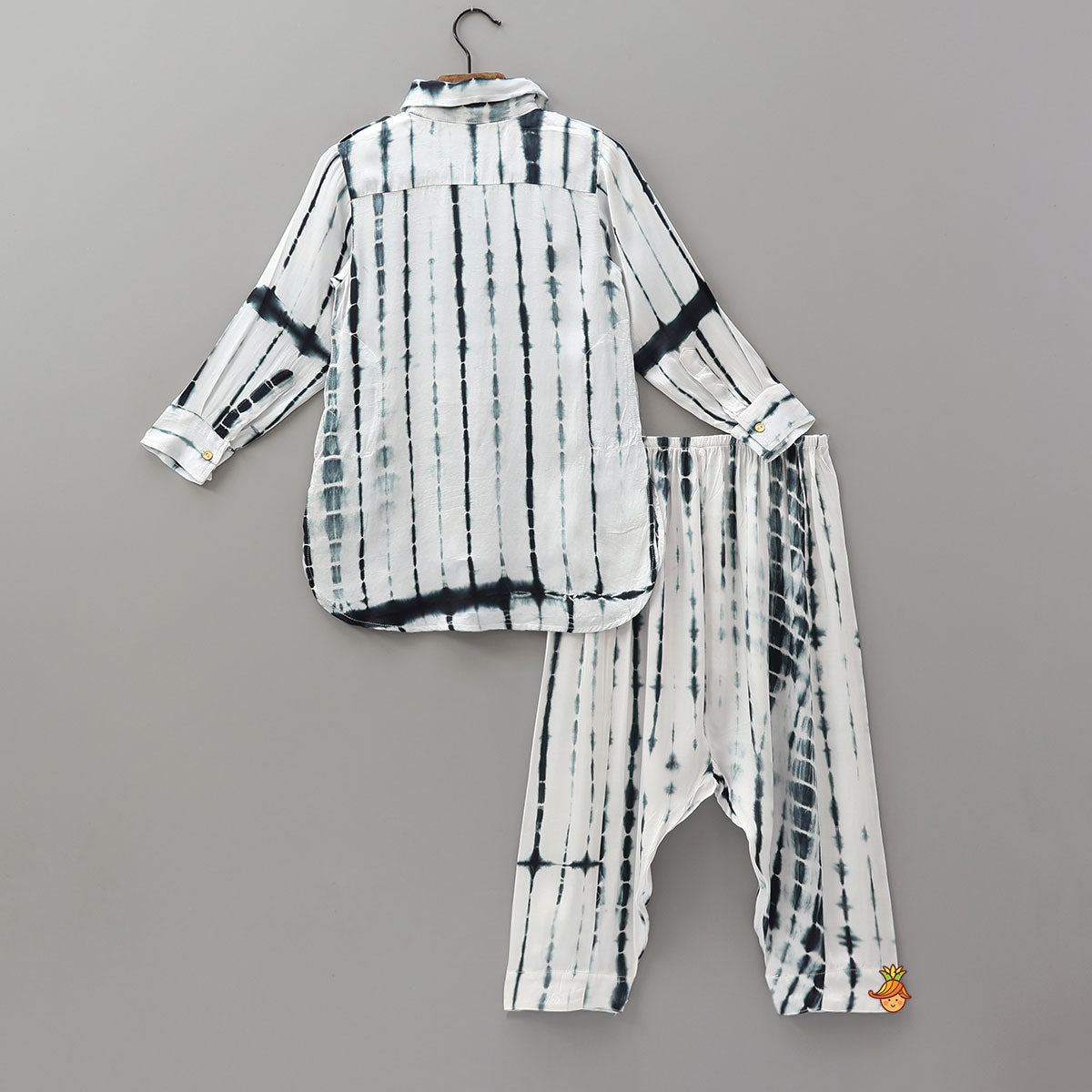 Tie Dye Shibori Printed Kurta And Pathani Style Pant