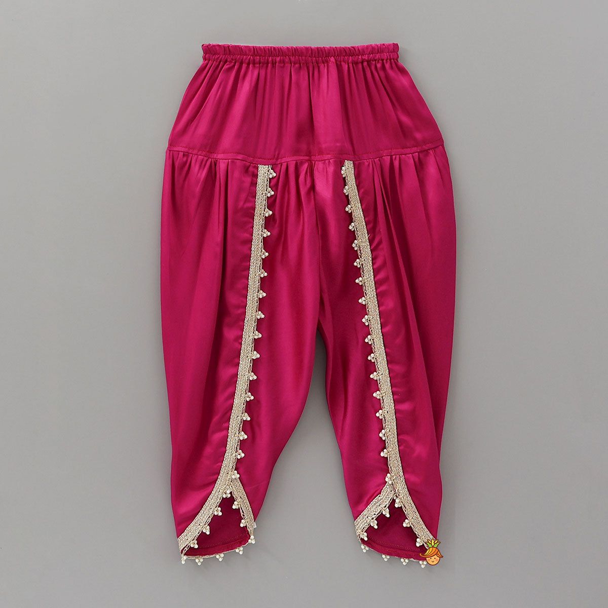 Festive Bandhani Printed Kurti And Dhoti Style Pant With Contrasting Dupatta