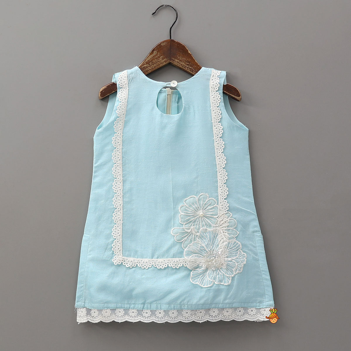 Pretty Floral Applique Kurti And Palazzo