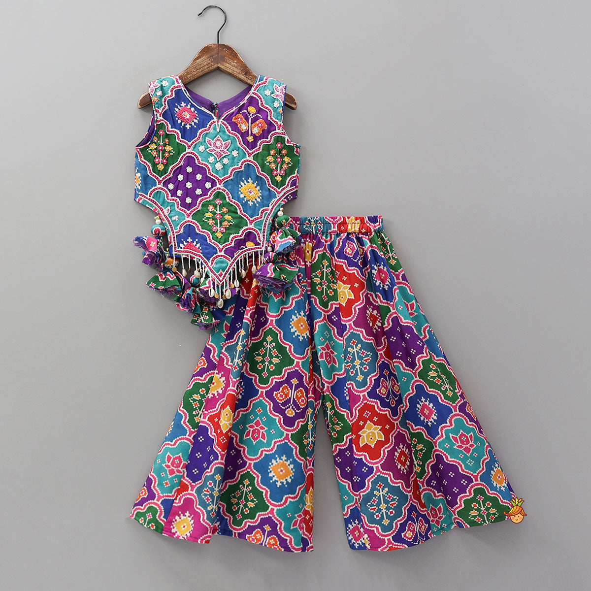 Heavily Embroidered Top And Palazzo