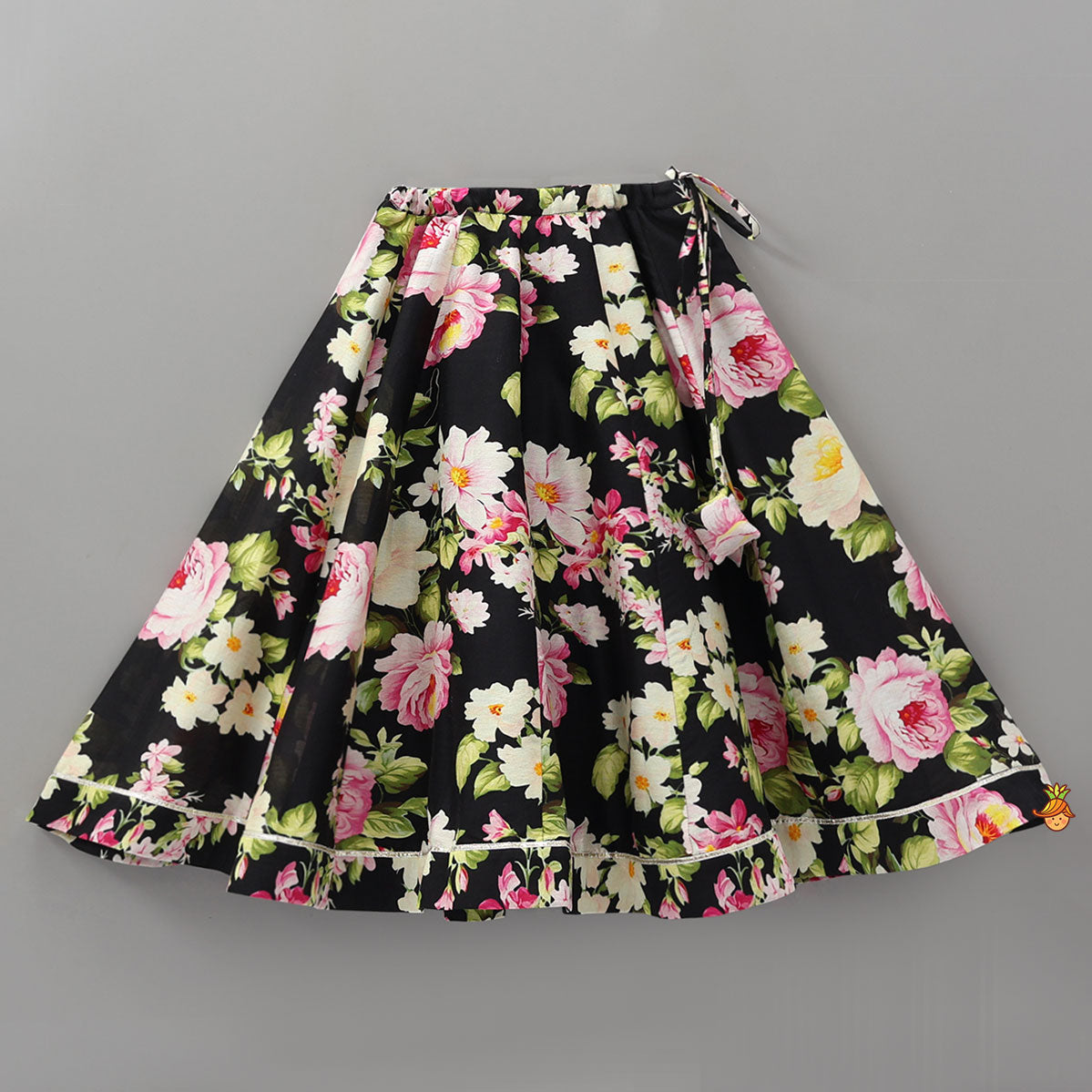 Floral Grace Top And Lehenga With Net Dupatta