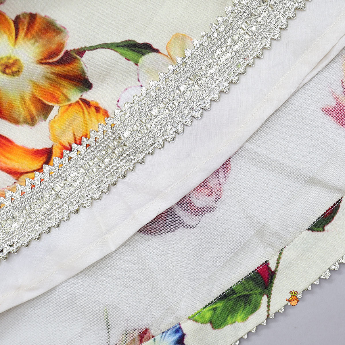 Classic Floral Printed Top And Lehenga With Net Dupatta