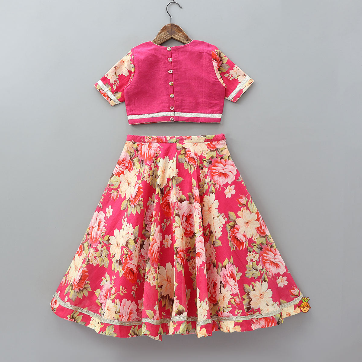 Floral Charm Top And Lehenga With Dupatta