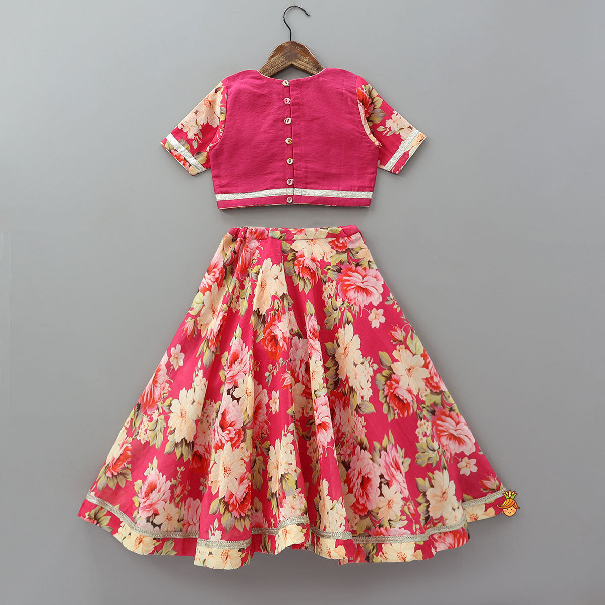 Floral Charm Top And Lehenga With Dupatta