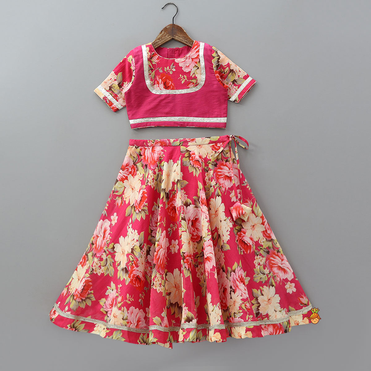 Floral Charm Top And Lehenga With Dupatta
