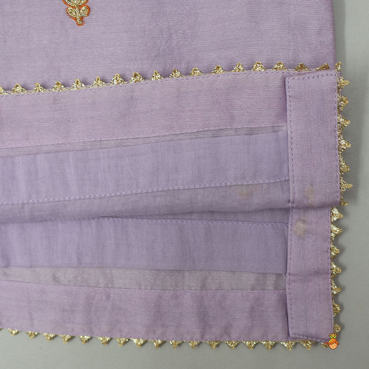 Round Neck Top And Scalloped Lehenga With Dupatta