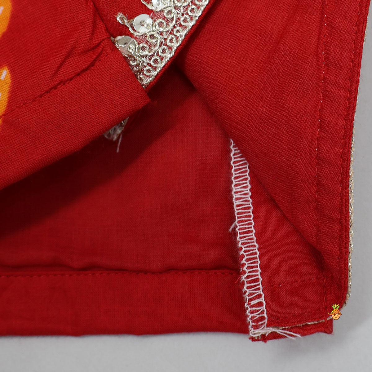 Ruffle Sleeve Printed Top And Lehenga With Dupatta