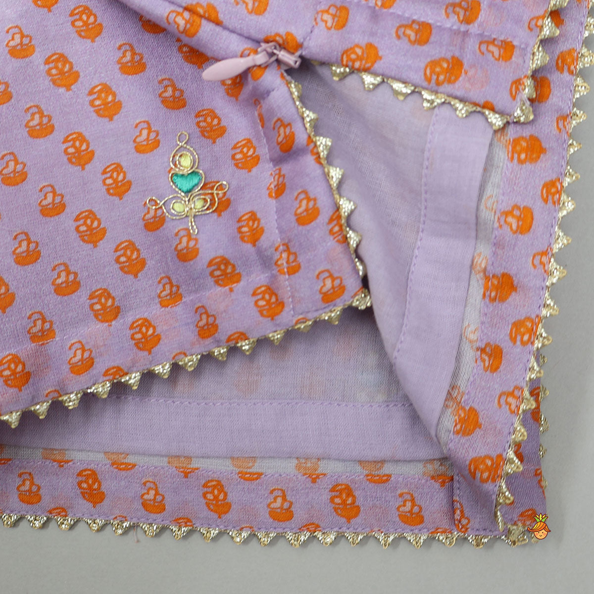 Printed Top And Lehenga With Dual Tone Dupatta