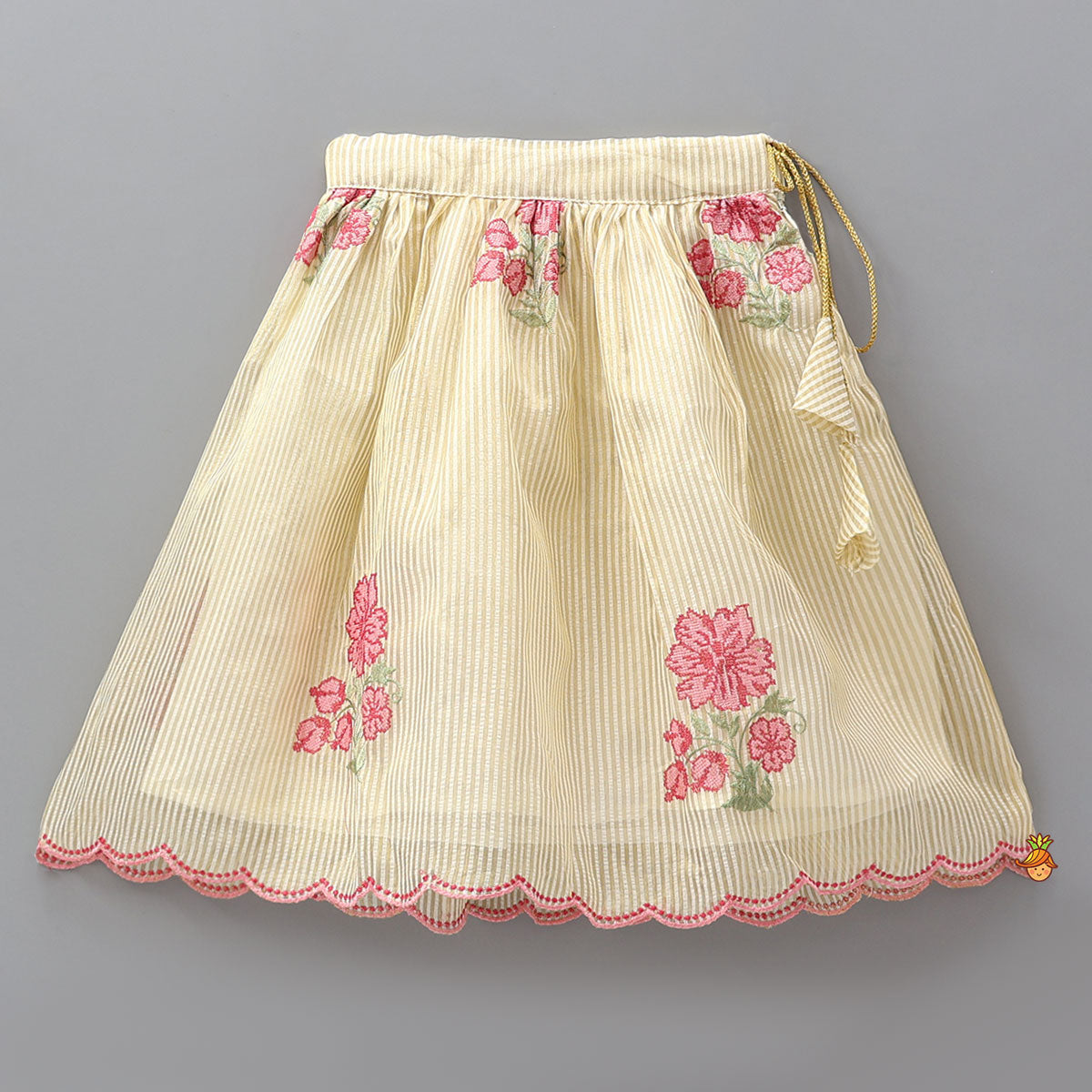 Stylish Side Knot Detail Crop Top And Lehenga