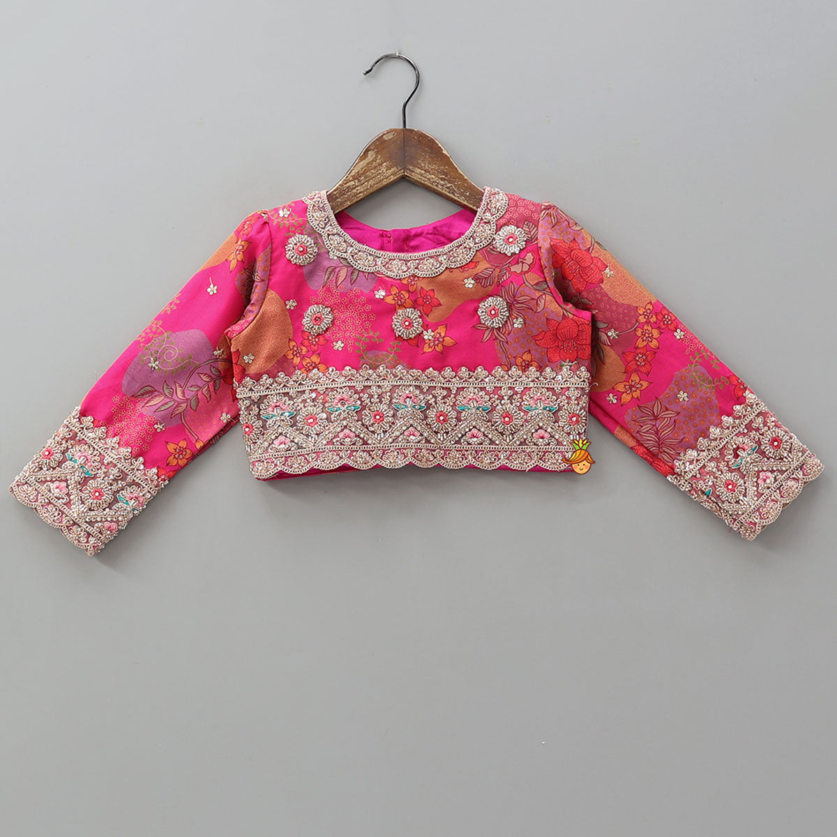 Heavily Embroidered Crop Top And Lehenga With Sequin Embellished Dupatta