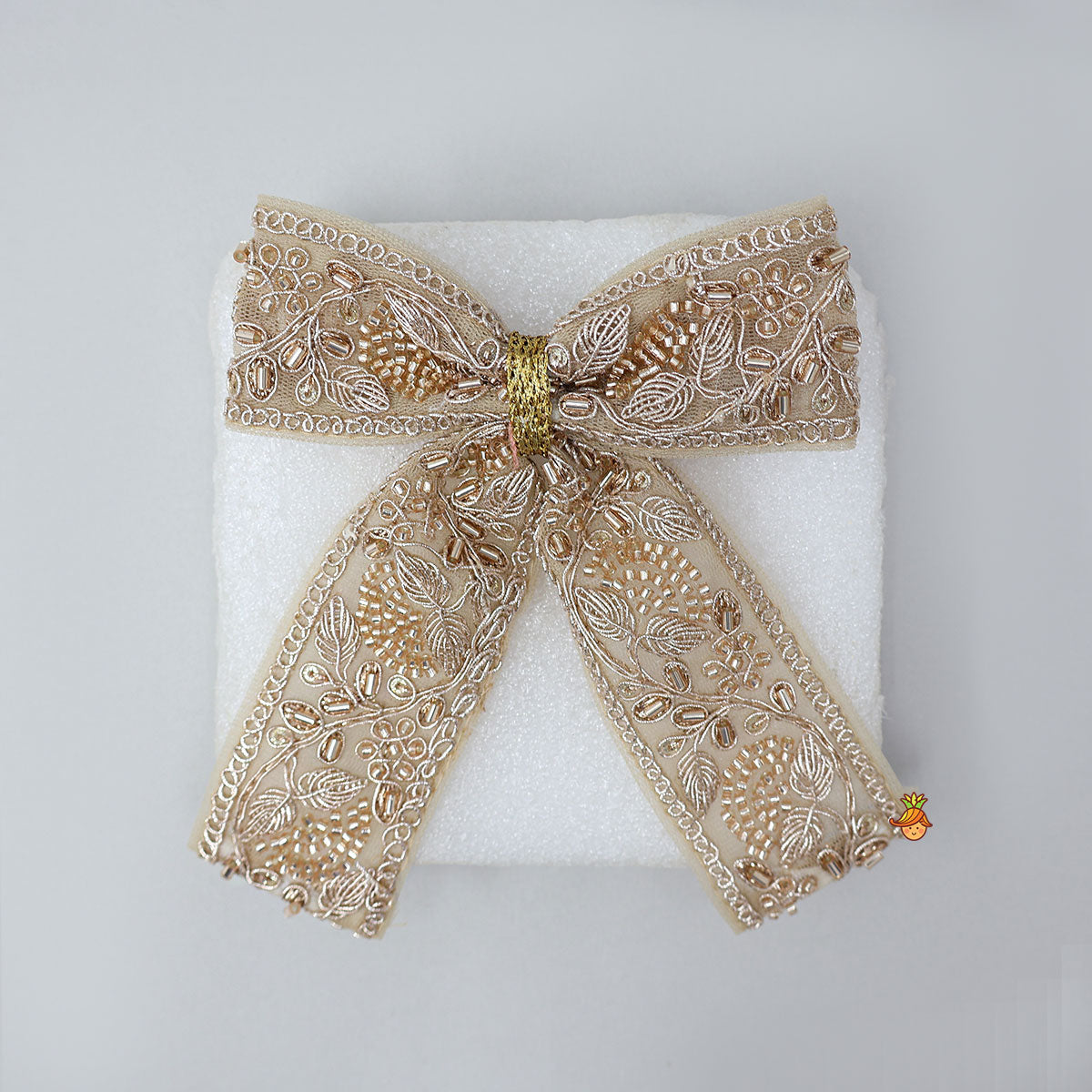 Embroidered Bow Hair Clip