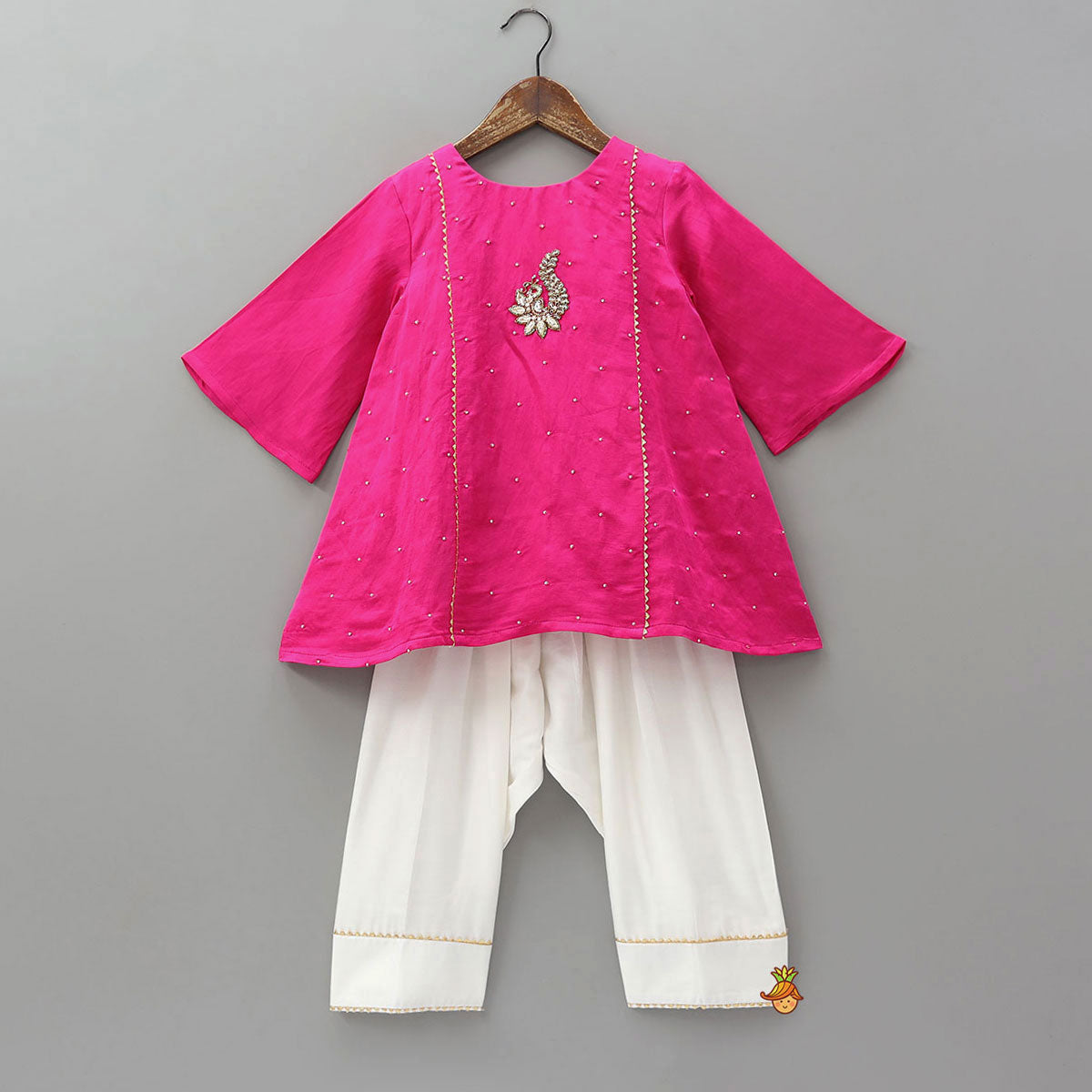Stylish Bell Sleeve Kurti And Farshi Salwar