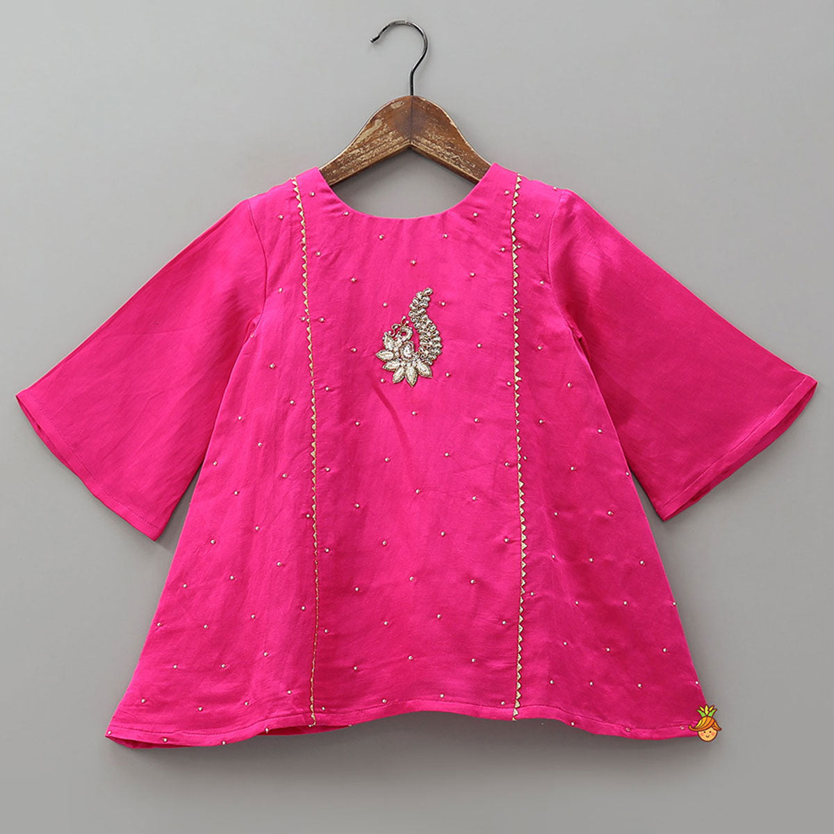 Stylish Bell Sleeve Kurti And Farshi Salwar