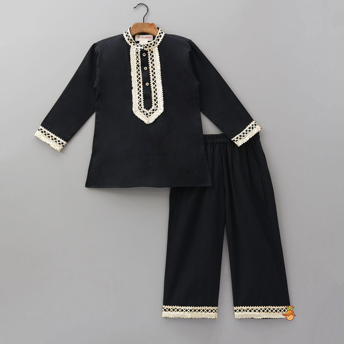 Gota Lace Embellished Kurta And Pyjama