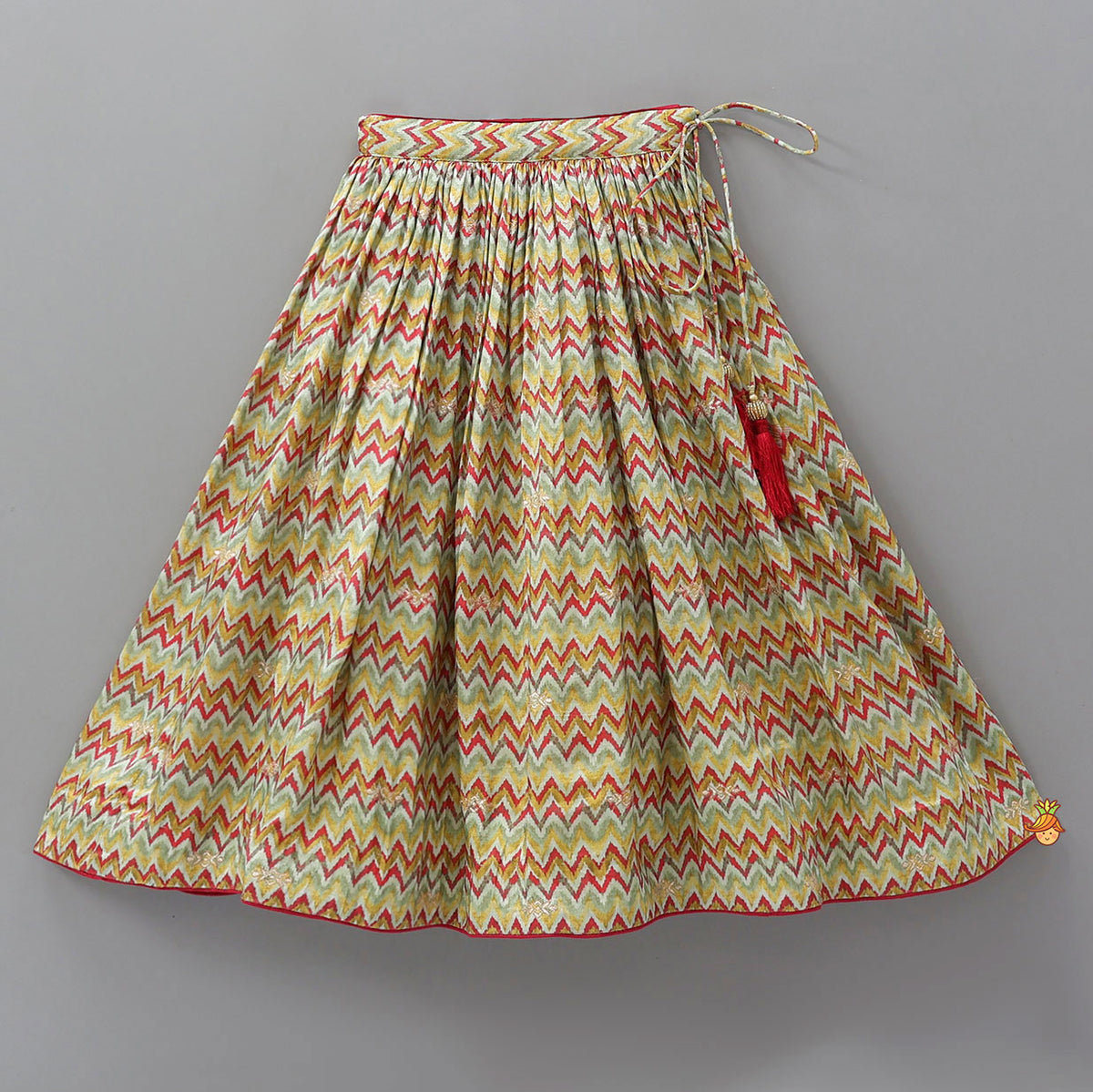 Chevron Printed Crop Top And Lehenga