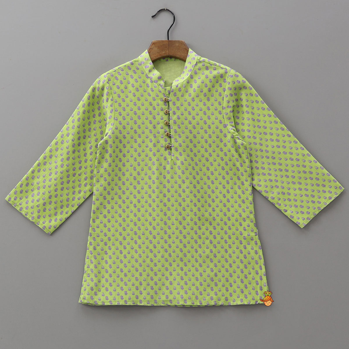 Loop Button Detailed Printed Kurta and Pyjama
