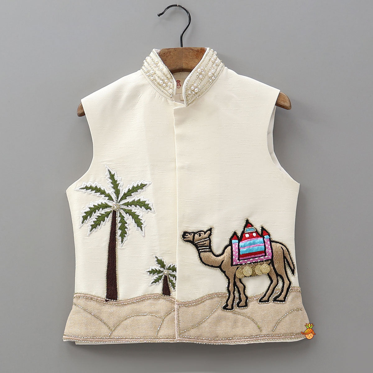 Ethnic Kurta With Embroidered Jacket And Pyjama