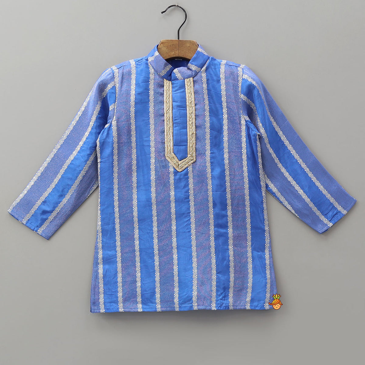 Festive Shimmer Panel Ethnic Kurta With Pyjama