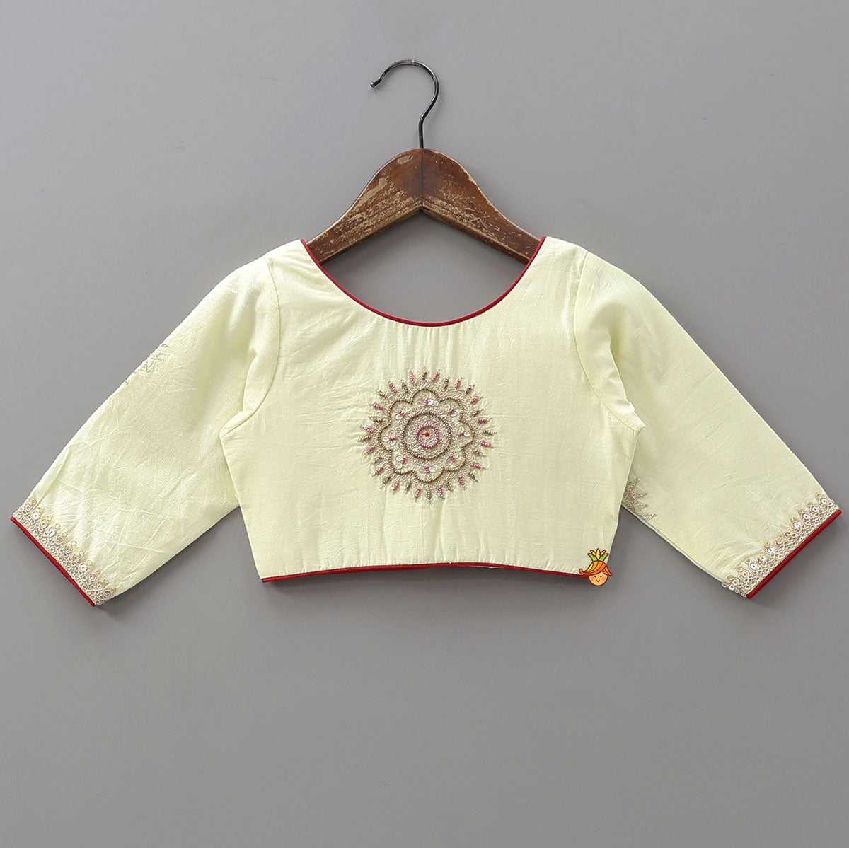 Round Neck Crop Top And Embroidered Lehenga With Dupatta