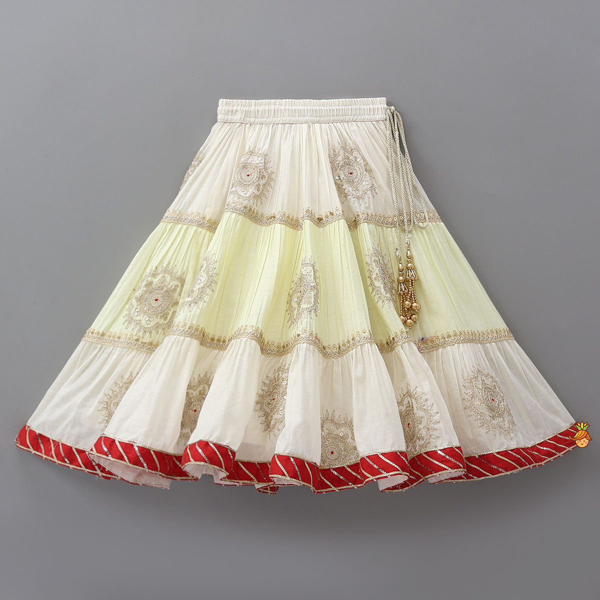 Round Neck Crop Top And Embroidered Lehenga With Dupatta