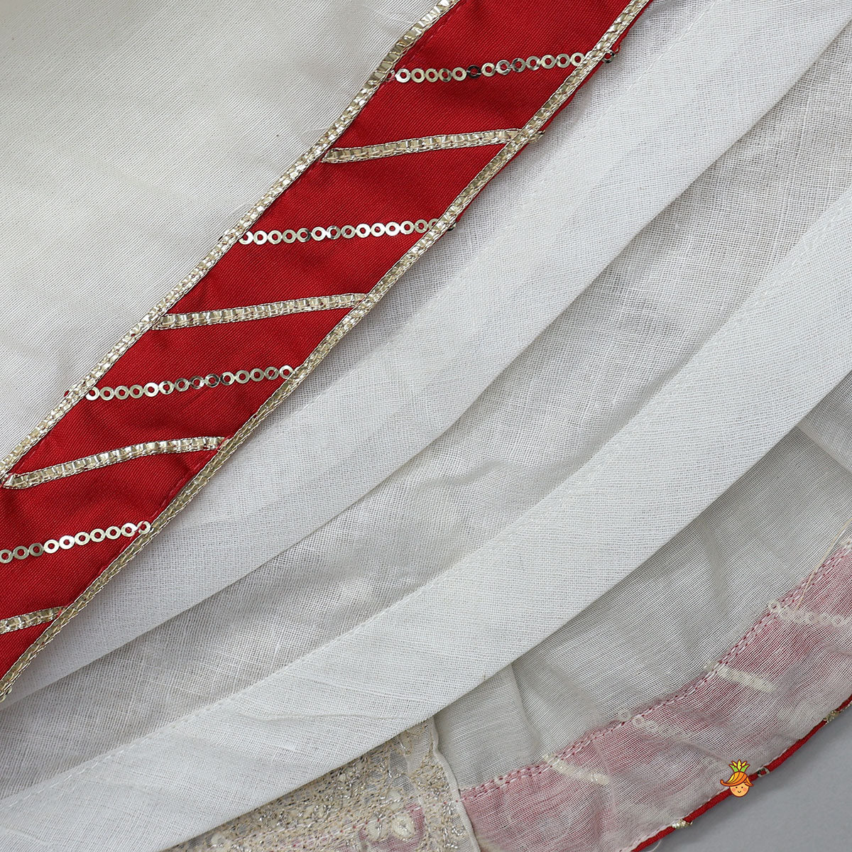 Round Neck Crop Top And Embroidered Lehenga With Dupatta