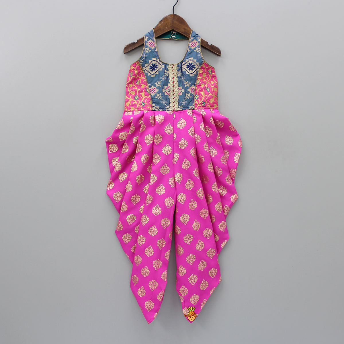 Pink Halterneck Dhoti Style Printed Jumpsuit