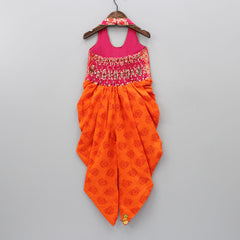 Halterneck Dhoti Style Printed Jumpsuit