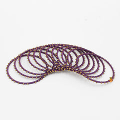 Dark Purple Faux Thread Work Bangle - Set Of 12