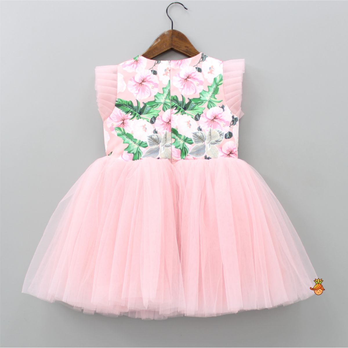 Exquisite Floral Printed Frilly Dress