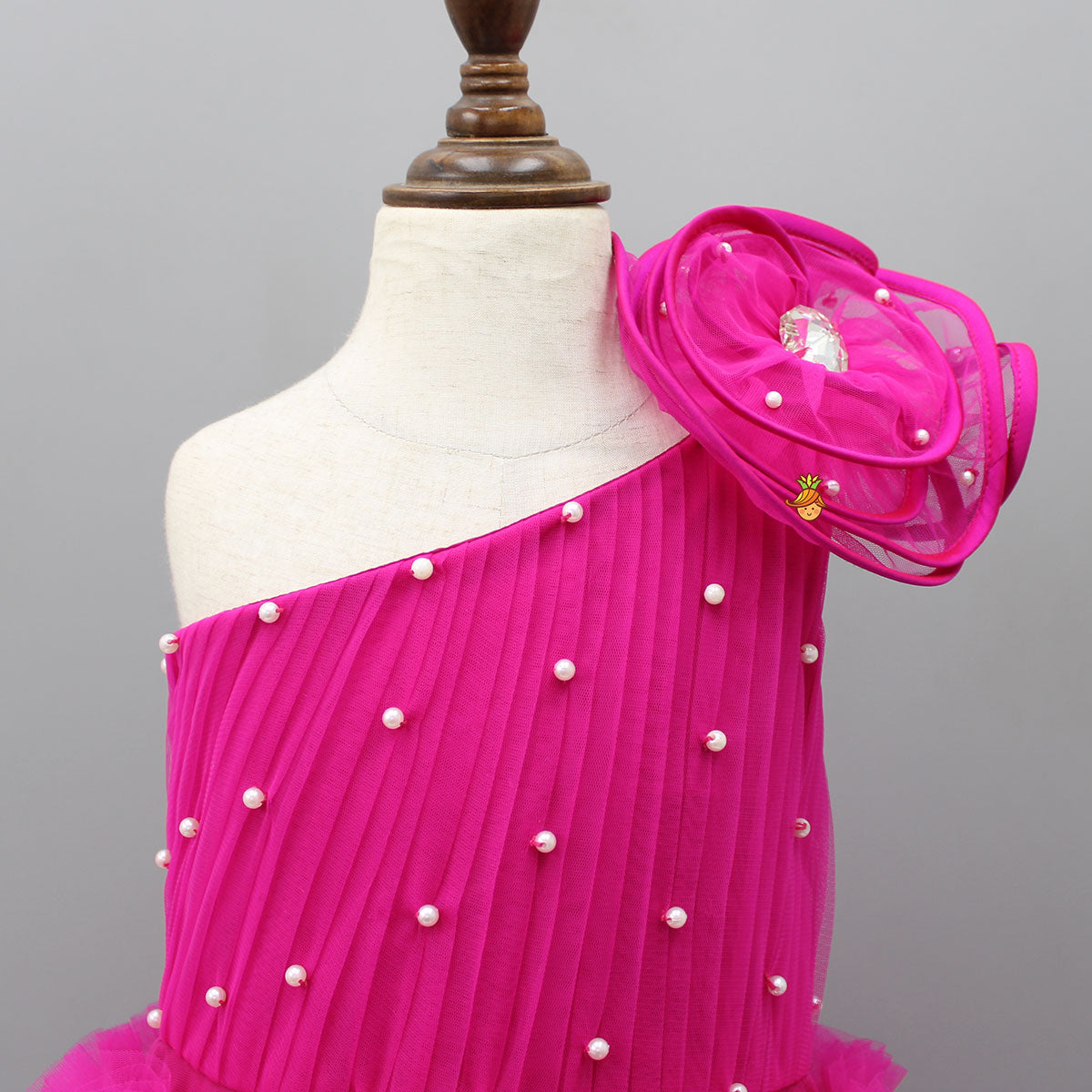 Swirly One Shoulder Frilled Gown