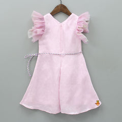Pre Order: Frilly Sleeves Jumpsuit With Matching Braid Belt