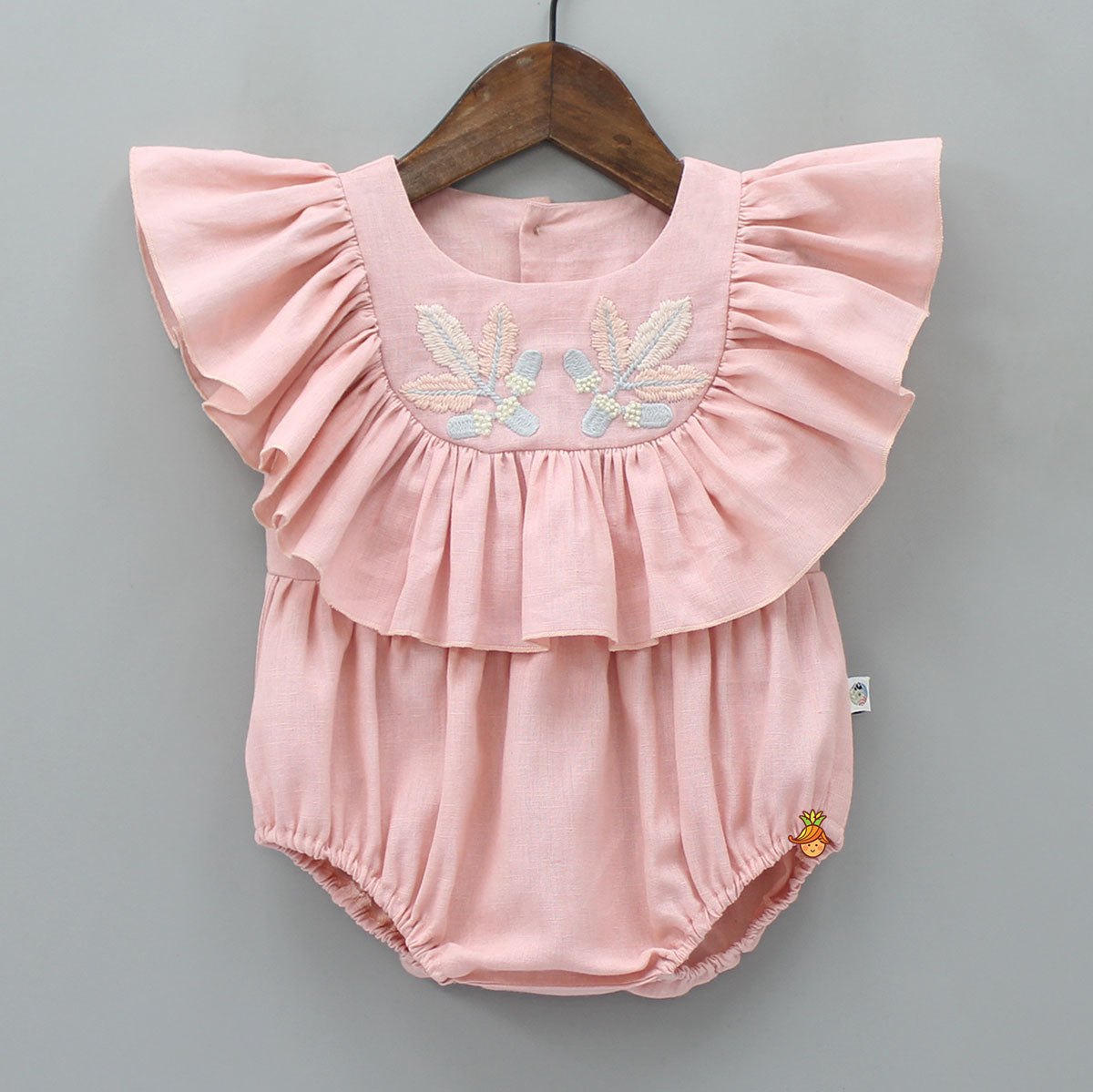 Pre Order: Organic Embroidered Frilly Bodysuit