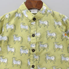 Pre Order: Cow Block Printed Shirt