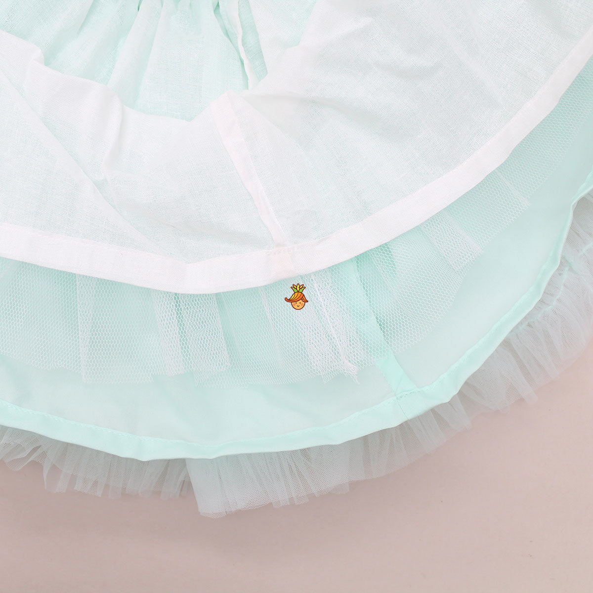 Blue Ruffle And Sequin Dress With Hair Clip