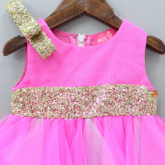 Ruffled Net Asymmetric Layers Stylish Dress
