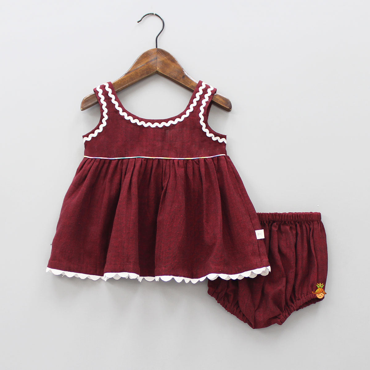Pre Order: Lace Work Infant Top And Bloomer Set