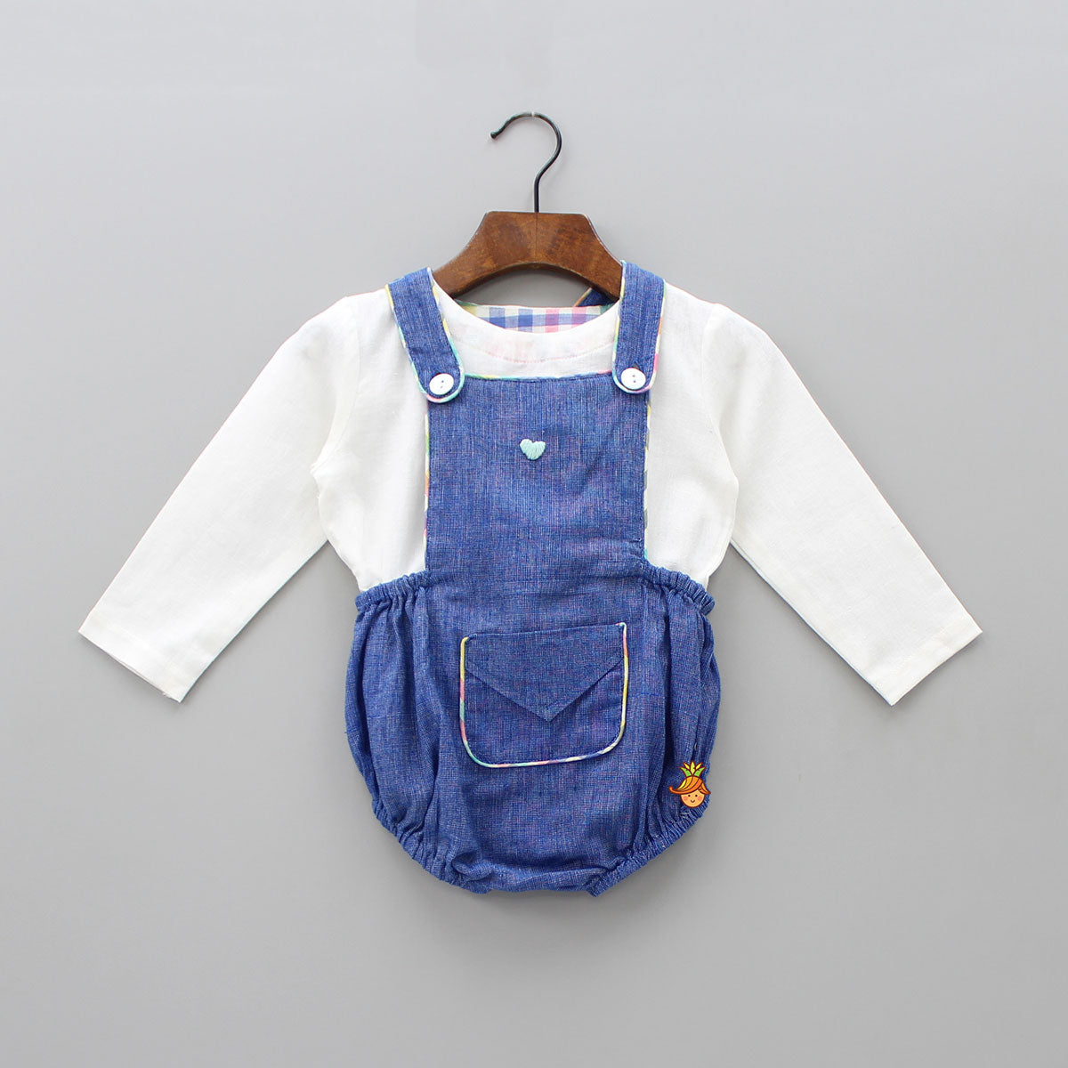 Cute Dungaree Style Bodysuit Set