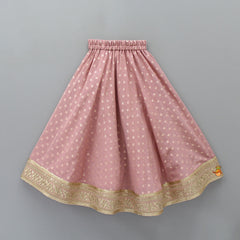 Chanderi Zari Work And Sequins Embellished Dusty Pink Top And Lehenga